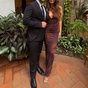 ASOS Brown and Orange Maxi Dress